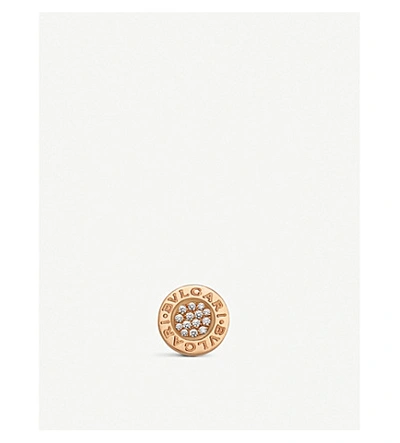 Bvlgari 18ct Rose-gold And Pavé Diamond Earring