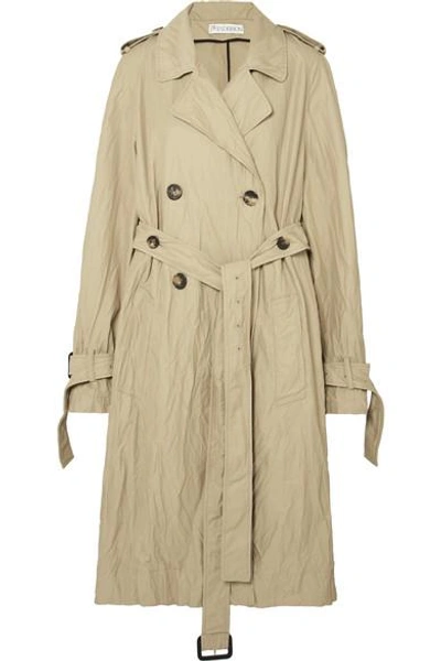 Jw Anderson Crinkled-twill Trench Coat In Beige