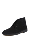 CLARKS SUEDE DESERT BOOTS BLACK,CLARK30086