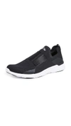 APL ATHLETIC PROPULSION LABS TECHLOOM BLISS RUNNING SNEAKERS BLACK/BLACK/WHITE,PLABS30335