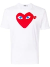 Comme Des Garçons Play Logo Embroidery Cotton T-shirt In White