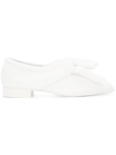 Jil Sander Bow Front Slippers In White