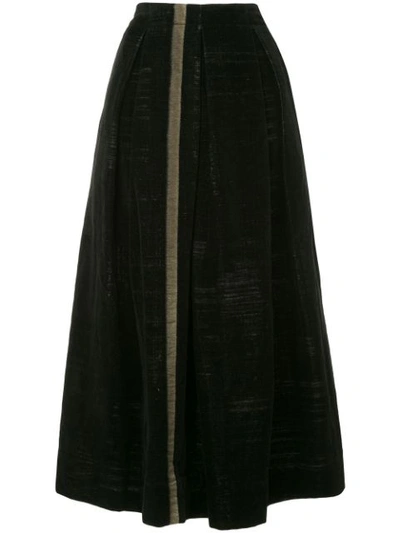Uma Wang Pleated Midi Skirt - Uw900 Black
