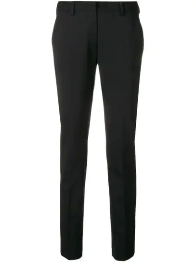 Alberto Biani Slim Gabardine Stretch Trousers In Black