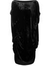 Paula Knorr Ruched Midi Dress In Black