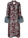 CINQ À SEPT LONG FLORAL PRINT COAT