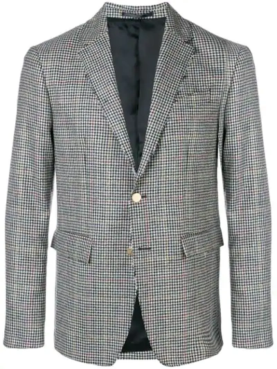 Mauro Grifoni Checked Tailored Blazer  In Grey