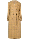 GIULIVA HERITAGE COLLECTION GIULIVA HERITAGE COLLECTION CHECKED TRENCH COAT - YELLOW