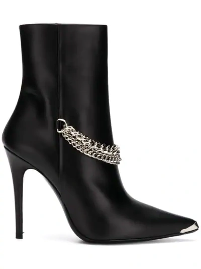 Amiri Leather Western Chain 靴子 In Black