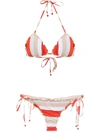 Amir Slama Striped Bikini Set In Pink