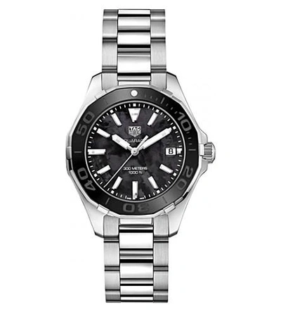Tag Heuer Way131k.ba0748 Aquaracer Stainless Steel Watch In Silver/black