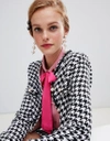 SISTER JANE SISTER JANE CROPPED TAILORED JACKET IN HOUNDSTOOTH TWO-PIECE - BLACK,JK278BNW