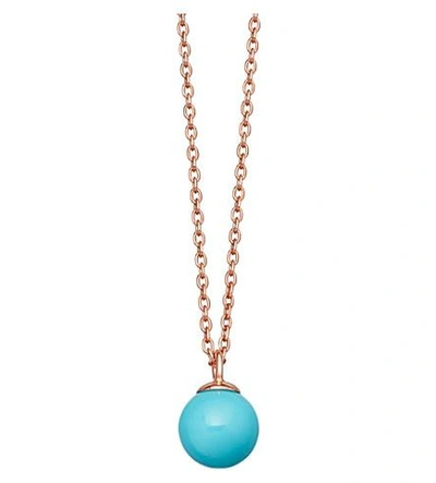 Astley Clarke Peggy Rose Gold-vermeil & Turquoise Pendant Necklace In Nero