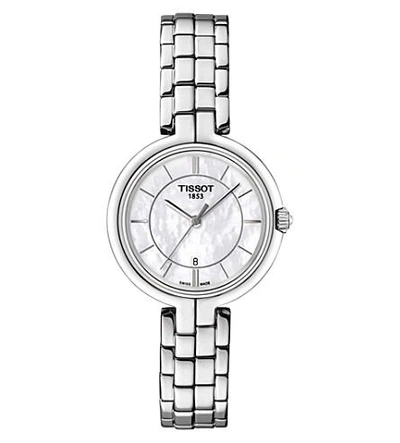Tissot Flamingo Women's Quartz Watch With Mother Of Pearl Dial, 26mm In White/silver