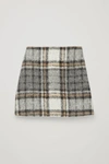 Cos Checked Wool A-line Skirt In Grey