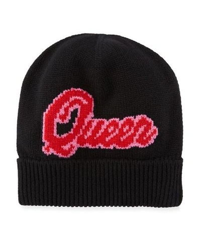 Dolce & Gabbana Queen D & G Knit Beanie Hat In Multicolor