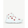 BURBERRY REGIS HEART-PRINT LEATHER TRAINERS