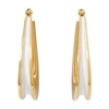 ANNELISE MICHELSON ELLIPSE HOOPS WITH ENAMEL,E-E4 SMALL/GOLD/WHITE