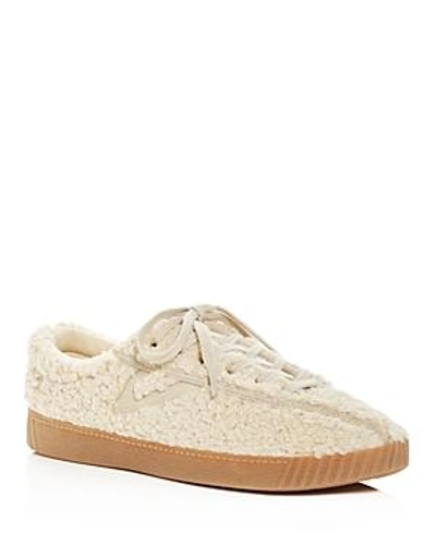 Tretorn Women's Nylite Plus Faux Shearling Lace Up Sneakers In Ivory
