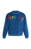 BURBERRY EMBROIDERED VELOUR SWEATER,4549332MO