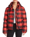 KENDALL + KYLIE KENDALL AND KYLIE OVERSIZED PLAID PUFFER COAT,R2681