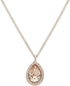 GIVENCHY GOLD-TONE CRYSTAL PENDANT NECKLACE, 16" + 3" EXTENDER