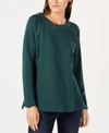 EILEEN FISHER TENCEL SIDE-SLIT TUNIC TOP, AVAILABLE IN REGULAR & PETITE SIZES