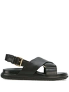 Marni Fb Criscross Sandal Sodium Scarpe Basse Black