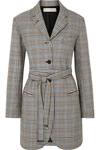 JW ANDERSON BELTED HOUNDSTOOTH WOOL AND COTTON-BLEND BLAZER