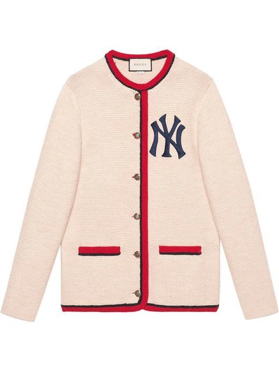 Gucci Women's Cardigan With Ny Yankees™ Patch In Neutrals