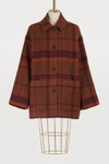 ACNE STUDIOS MID-LENGTH WOOL COAT,A90007-AFN0/BROWN/RED