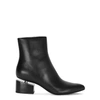 ALEXANDER WANG JUDE BLACK LEATHER ANKLE BOOTS