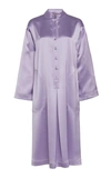 ADAM LIPPES SILK SATIN CREPE PLACKET TUNIC DRESS,S19701SB