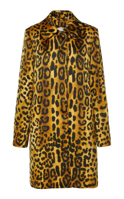 Adam Lippes Leopard-print Duchess Satin Car Coat In Multicolour