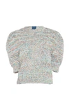 ADAM LIPPES TEXTURED COTTON PUFF SLEEVE KNIT,S19611TE