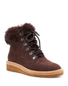 BOTKIER WOMEN'S WINTER LEATHER & FUR LACE UP BOOTIES,BF0501