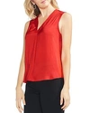 Vince Camuto V-neck Rumple Satin Blouse In Spectrum Red