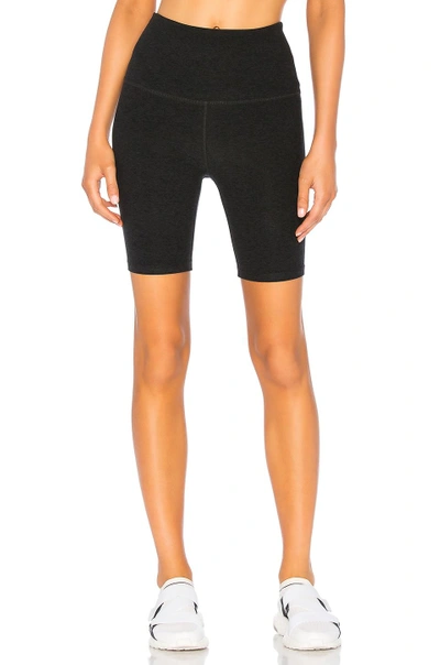 Beyond Yoga Spacedye In The Mix High-waist Biker Shorts In Darkest Night