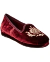 MIU MIU EMBROIDERED VELVET LOAFER,1000078908863