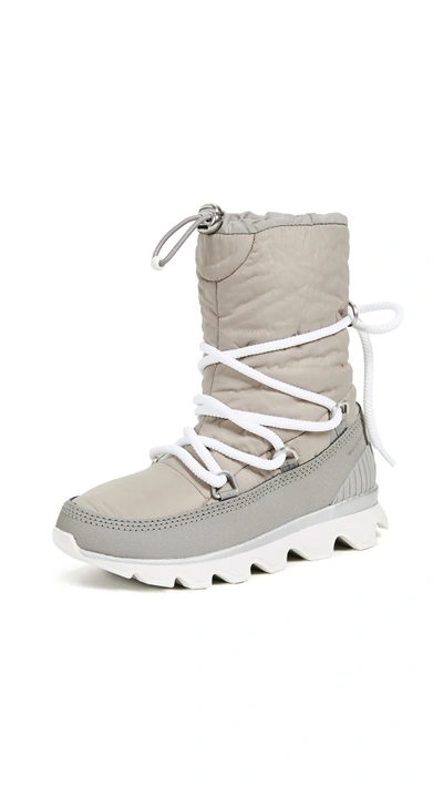 Sorel Women's Kinetic Waterproof Cold Weather Platform Boots In Glitter/chrome Grey/white