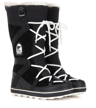 Sorel Glacy Explorer Suede Boots In Black