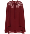 ELIE SAAB SILK-BLEND BLOUSE WITH LACE,P00336070-6