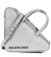 BALENCIAGA TRIANGLE DUFFLE XS GLITTER TOTE,P00346467