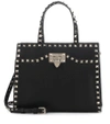 VALENTINO GARAVANI ROCKSTUD LEATHER TOTE,P00347273