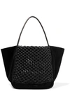 PROENZA SCHOULER L WOVEN LEATHER AND SUEDE TOTE