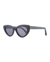 Illesteva Women's Pamela Cat Eye Sunglasses, 53mm In Black/gray