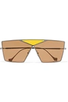 LOEWE PUZZLE LARGE AVIATOR-STYLE GUNMETAL-TONE SUNGLASSES