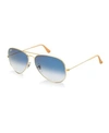 Ray Ban Small Original 55mm Aviator Sunglasses - Blue Grd In Gold/blue
