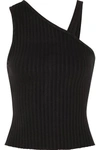 THE RANGE ONE-SHOULDER RIBBED STRETCH-JERSEY TOP