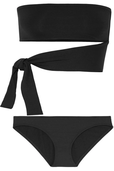 Eres Les Essentiels Poker Bank Wrap-effect Bandeau Bikini Top In Black